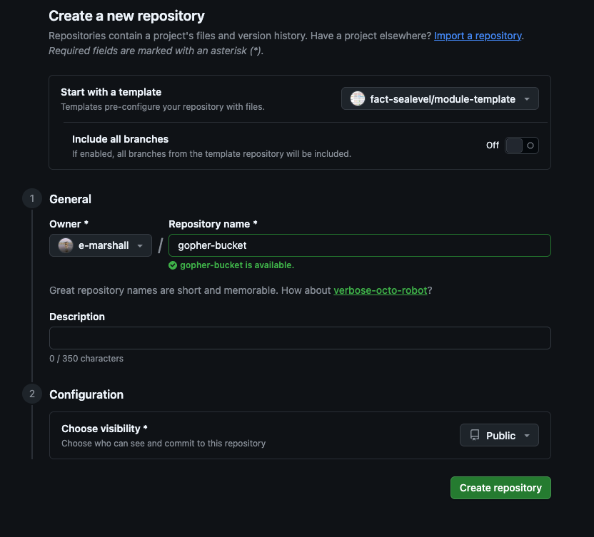 Create module screenshot